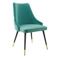 thumbnail image 2 of Modway Adorn 17.5" Modern Velvet Dining Side Chairs in Gold/Teal (Set of 2), 2 of 7