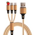 thumbnail image 3 of Cable de datos uno a tres telescópico tejido de nailon, tres en uno, tipo C, teléfono móvil Android, cable de carga Pingguo, carga rápida, 3 of 3