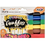 Tulip Graffiti Fabric Markers 6/Pkg-Rainbow - Chisel Tip