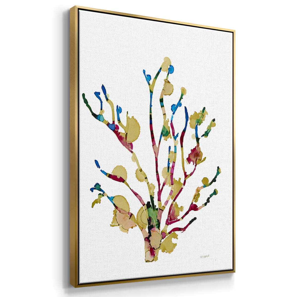 Sea Coral III Framed Premium Gallery Wrapped Canvas - Ready to Hang - 25 x 37 - Gold Floating Frame