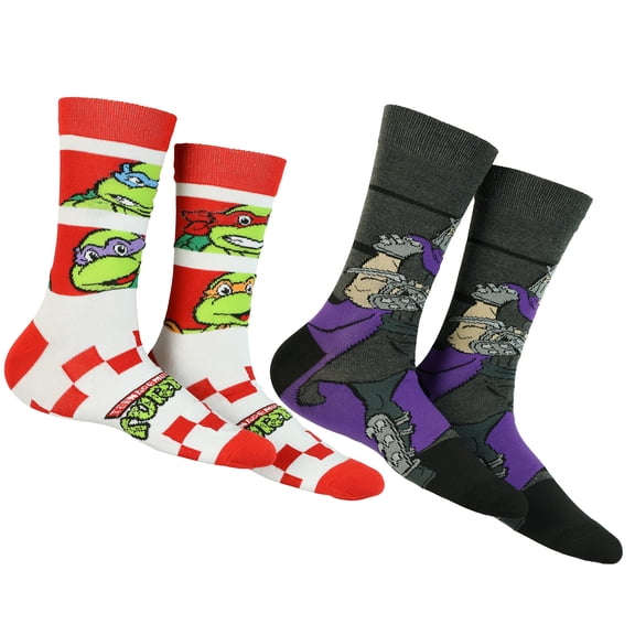 Teenage Mutant Ninja Turtles Crew Socks, TMNT Shredder Classic Cartoon Crew Socks For Men Women 2 Pair