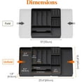 thumbnail image 4 of Lifewit Silverware Organizer for Kitchen Drawers, Expandable Utensil Tray with Removable Knife Block, Adjustable Cutlery and Flatware Holder, Plastic Spoon Forks Holder Storage Divider, Large, Black, 4 of 9