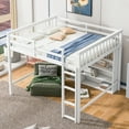 thumbnail image 3 of Euroco Wood Full Size Loft Bed with Shelf for Kids Bedroom, Functional Storage Shelf and Display Case, Open Bookcase for Kids Teens Adults, White, 3 of 14