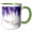 Green/White, variant on 3drose, Pretty Purple Wisteria Happy 25th Birthday, 15oz Mug