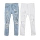 thumbnail image 3 of Pantalones vaqueros de mujer Colco Rasgados Ajustados Mezclilla Elásticos S Blanco, 3 of 8