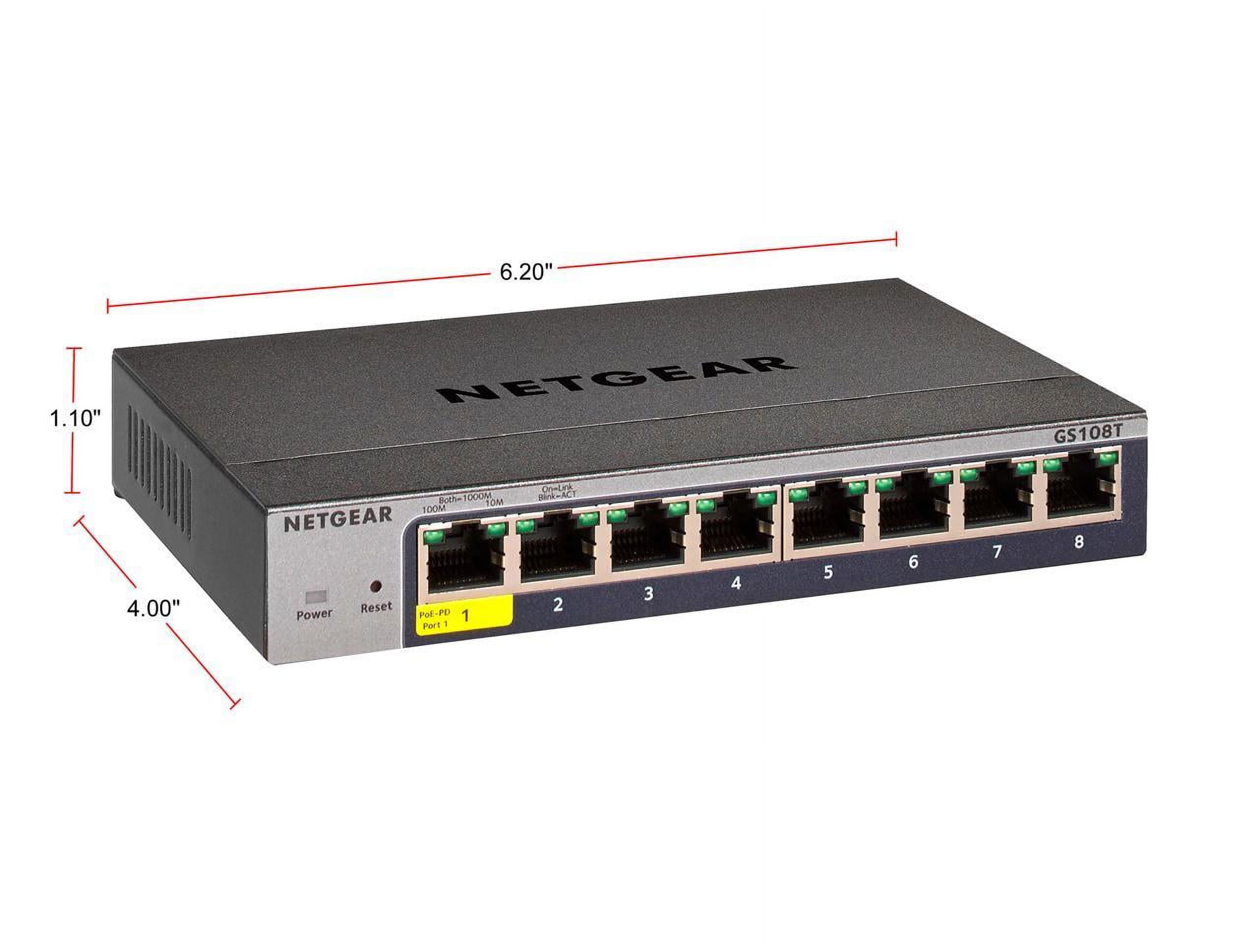 Netgear® 8-Port Gigabit Smart Managed Pro Switch, GS108T-300NAS