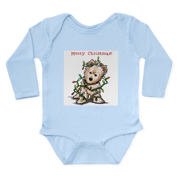 CafePress - Christmas Kiniart Norw Long Sleeve Infant Bodysuit - Long Sleeve Cotton Baby Bodysuit