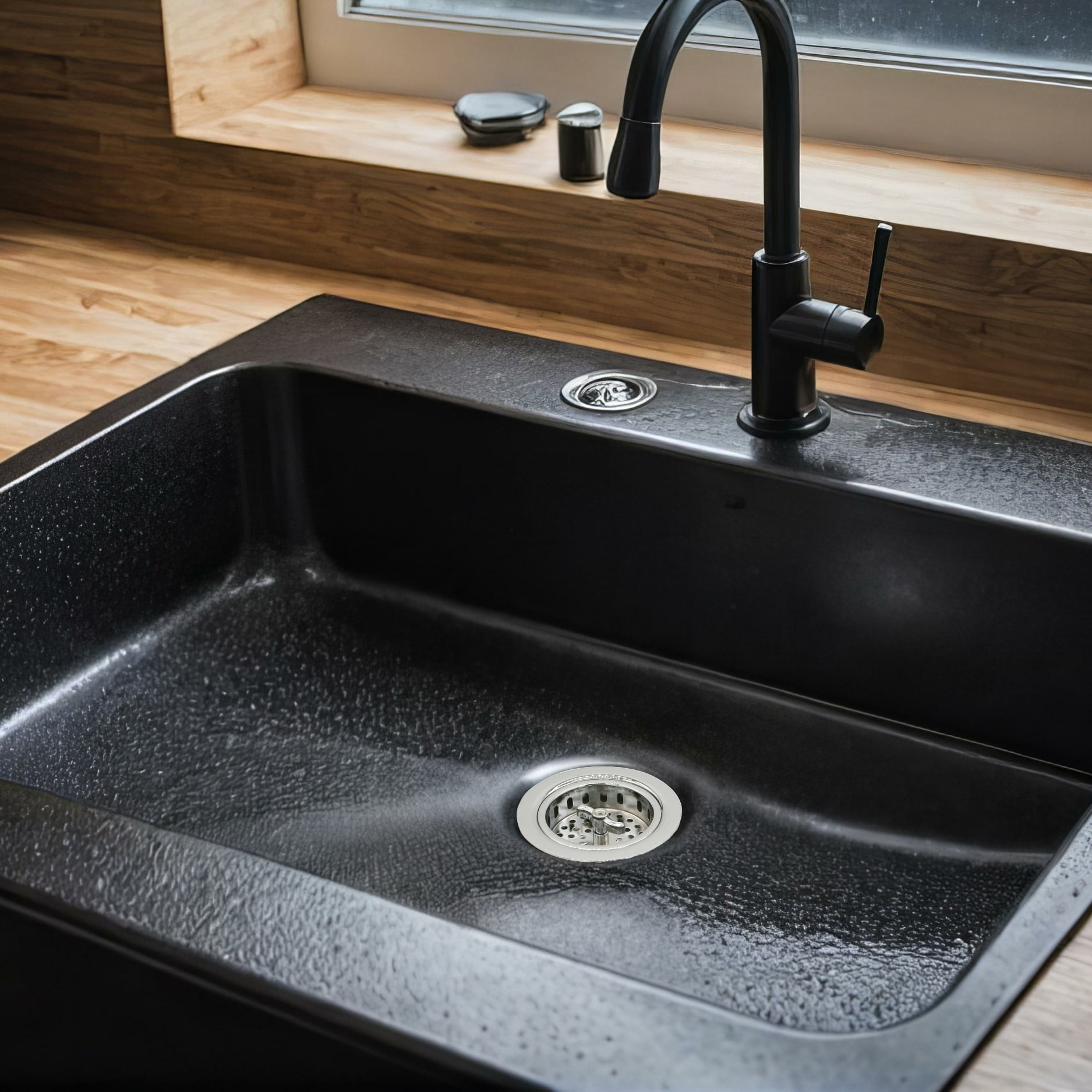 Westbrass COMBO PACK 3-1/2" Post Style Sink Strainer and Extra-Deep Waste Disposal Trim, Polished Nickel