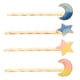thumbnail image 1 of KAKOWELY 4 pinzas para el pelo con forma de estrella y luna, únicas para niñas, accesorios elegantes y creativos para fiestas y banquetes (luna azul, estrella azul, luna amarilla, estrella amarilla), 1 of 5
