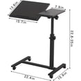 thumbnail image 3 of Mesita de noche sobre cama, soporte móvil para laptop, mesa inclinable con ruedas, mesa de bandeja ajustable de altura para laptop, cama, sofá, mesa auxiliar (negro), 3 of 4