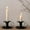 Black, variant on Metal Taper Candle Holders Set of 2, Small Candlesticks for Wedding Christmas Party Dining Table, Vintage Centerpiece Decor