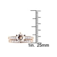 thumbnail image 4 of Morganite 4/5 Carat (Ctw) with Diamond 1/3 Carat (Ctw) Bridal Wedding Set Engagement Ring 10K Pink Gold, 4 of 5