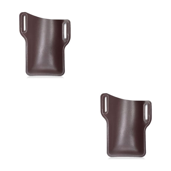 Yuarrent Niño cintura cinturón PU teléfono móvil protección almacenamiento estuche paquetes monedero accesorio al aire libre Camping senderismo Café 2piezas Yuarrent CBP252322