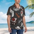 thumbnail image 5 of Bixox Men's Hawaiian Shirts Men's Japanese Sushi Hashi Print Short-Sleeve Shirt-Medium, 5 of 8