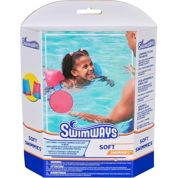 Swimways Soft Swimmies Toddler Floaties, Learn-to-Swim Inflatable Pool Floats & Arm Floaties, Ages 3-5, Purple