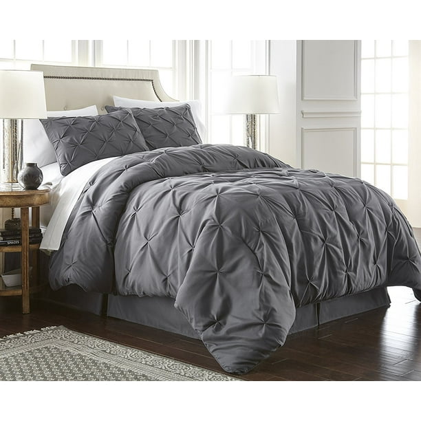 Chezmoi Collection Berlin 3 Piece Pinch Pleated Pintuck Duvet Cover Set Walmart Com Walmart Com