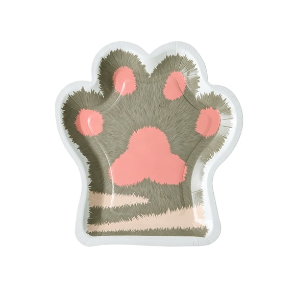 10 Pack Disposable Paper Plates Paw Shape Cute Birthday Party Decoration Supplies for Cake Dessert Food