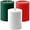 Red - Green -White, variant on NeoMart - Dripless Unscented Pillar Candles, Set of 3 Hand Poured Solid Color Non-Scented Candles for Home Decor, Premium Wax, 60 Hr Burn Time - 3x4 Inch, Black