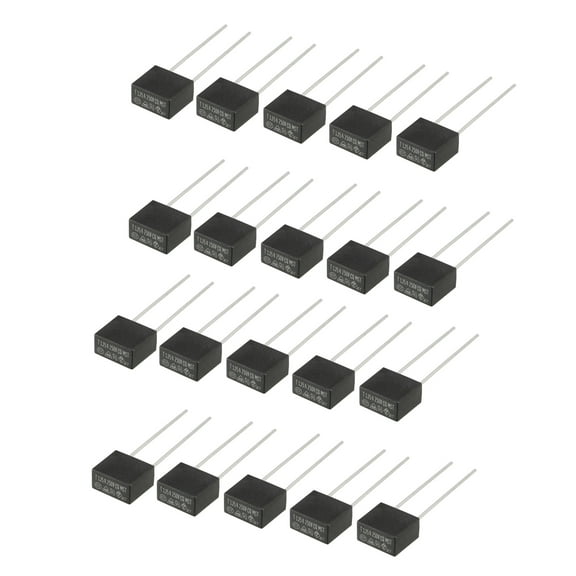Unique Bargains 20Pcs DIP Mounted Square Slow Blow Micro Fuse T3.15A 3.15A 250V Black