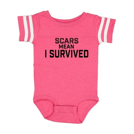

Inktastic Scars Mean I Survived-Burn and Accident Survivor Gift Baby Boy or Baby Girl Bodysuit