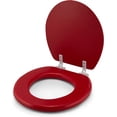 thumbnail image 2 of J&V Textiles Embroidered Soft Round Toilet Seat With Easy Clean & Change Hinge, Padded Red, 2 of 5