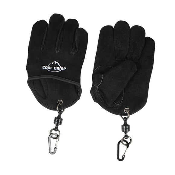 Guantes resistentes al calor Guantes para barbacoa para campamento Caza Manipulación Captura Limpieza Negro