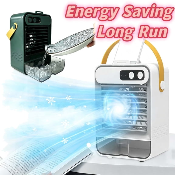 Portable Air Coolers Small, Mini AC Unit with Mist for Home Travel Dormitory _ 7"x5"x4"