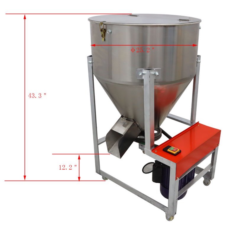 INTSUPERMAI Dry Powder Mixer Metal Metallurgy Powder Blender Drum Particle  Mixing Machine Stainless Steel 200L