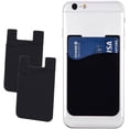 thumbnail image 2 of Phone Card Holder Wallet, Self Adhesive Sticky Cell Phone Credit Card ID Card Key Holder Stick on Wallet Pocket,3 Packs Silicone Slim Stretchy Phone Wallet Compatible with Mose Smart Phone, 2 of 5