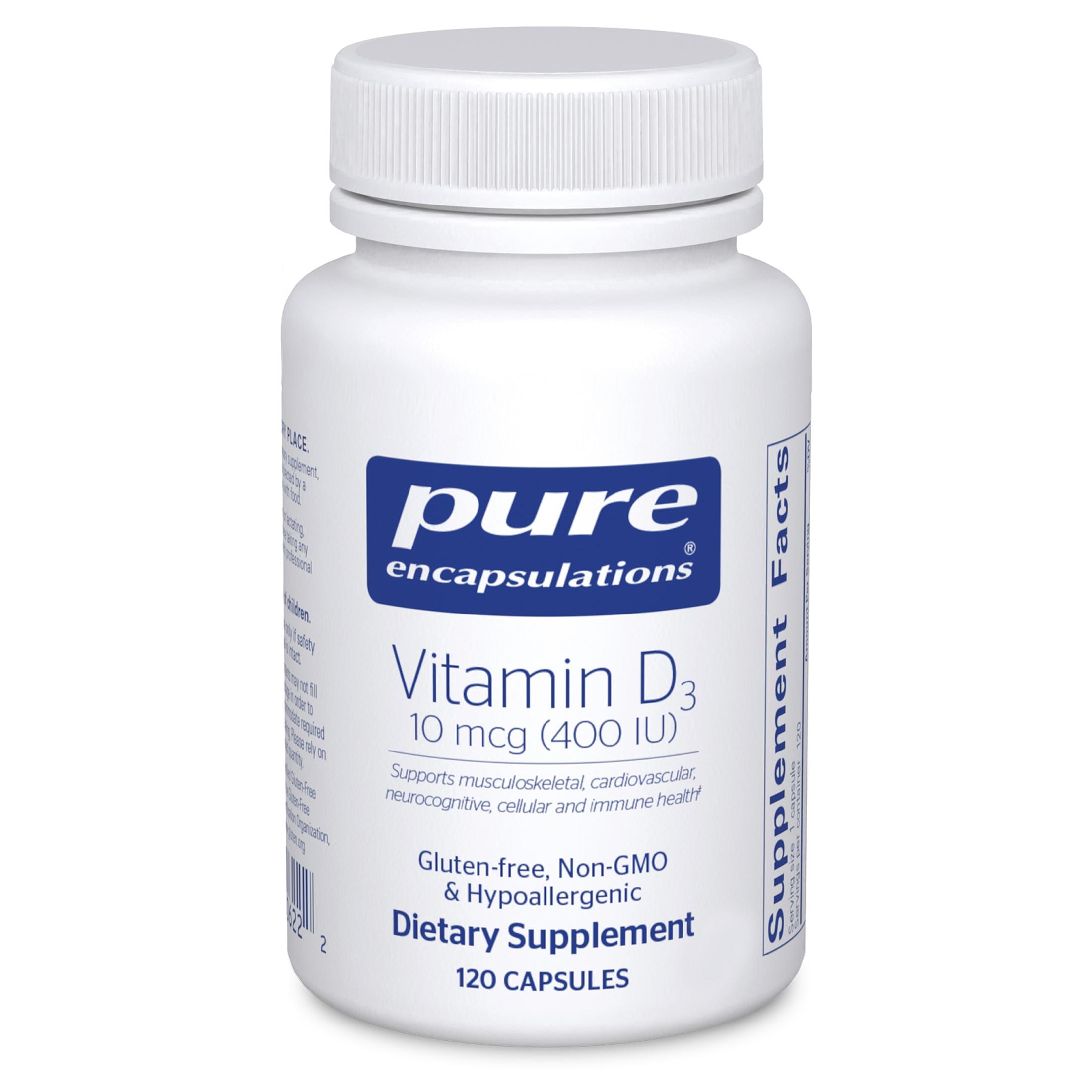Pure Encapsulations Vitamin D3 25 mcg (1 000 IU) - Supplement to Support Bone  Joint  Breast  Heart  Colon & Immune Health - With Premium Vitamin D - 120 Capsules