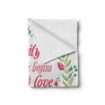 thumbnail image 2 of Saying Soft Flannel Fleece Blanket, Family Where Life Begins and Love Never Ends Lettering in Watercolor Floral Wreath, Cozy Plush for Indoor and Outdoor Use, 60" x 80", Multicolor, by Ambesonne, 2 of 6
