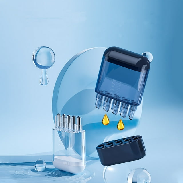 Peine aplicador de aceite de masaje para el cuero cabelludo con tanque de 15 ml, 5 dientes de bola de rodillo, 8 dientes secundarios - Herramienta para el cuidado del cabello para nutrientes, suero