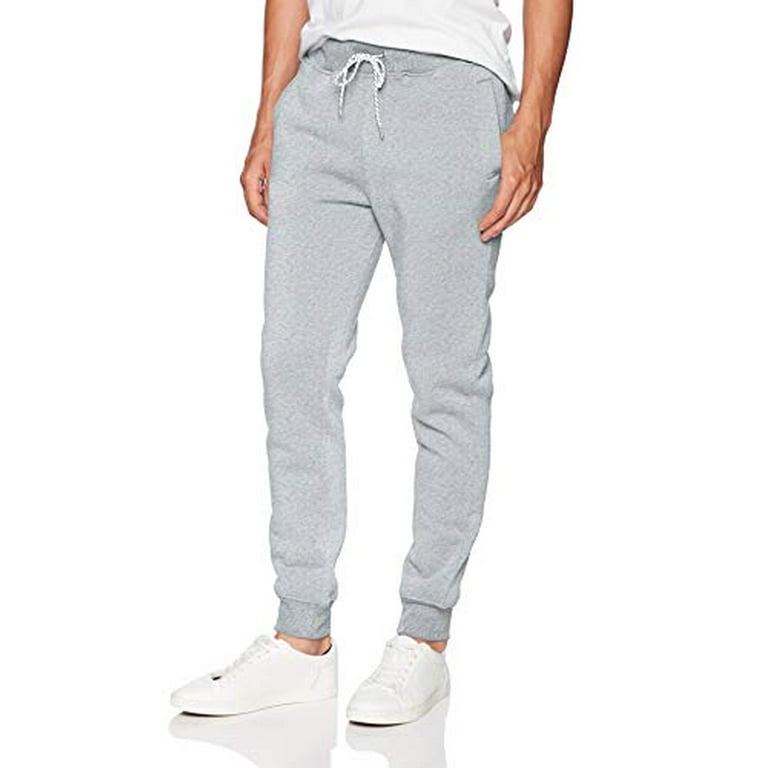 WT02 Men's Basic Jogger Fleece Pants, Heather Grey, Large WT02 Men's Basic Jogger Fleece Pants, Heather Grey, Large
