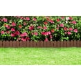 thumbnail image 4 of Garden Border Edging: Wooden Fence Design - 8pcs Brown Yard Landscaping Fence Liner Lawn Edge Barrier - 10ft Kit of Decorative Lawn Landscape Panels Elements -Landscaping Edging-GMT-10374-A08, 4 of 18