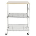 thumbnail image 5 of Zimtown 3 Tier Kitchen Carts on Wheels Utility Cart with Wheels, Microwave Cart with Adjustable Shelves - Chrome/Wood, 5 of 5