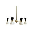 thumbnail image 6 of 6 Light Stilnovo Style Raw Brass chandelier light Fixture, 6 of 7