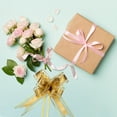 thumbnail image 5 of 20pcs Ribbon Pull Bows 8 Inch Bows for Wedding Baskets Gold Edge, White, 5 of 7