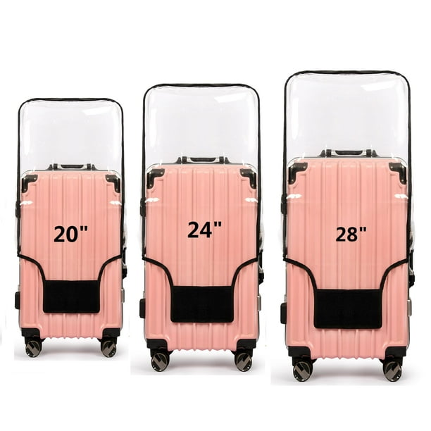 Funda de maleta FABULWAY de PVC transparente impermeable, juego de 3 piezas