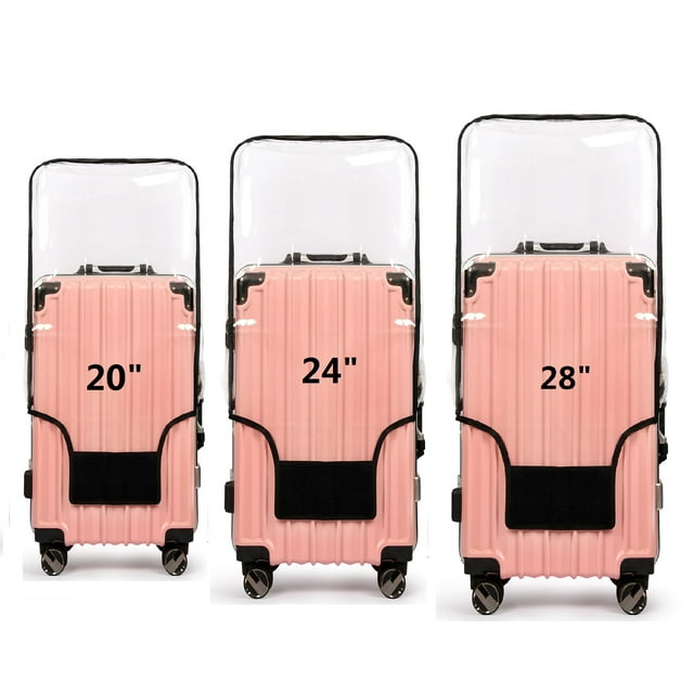 Funda de maleta FABULWAY de PVC transparente impermeable, juego de 3 piezas