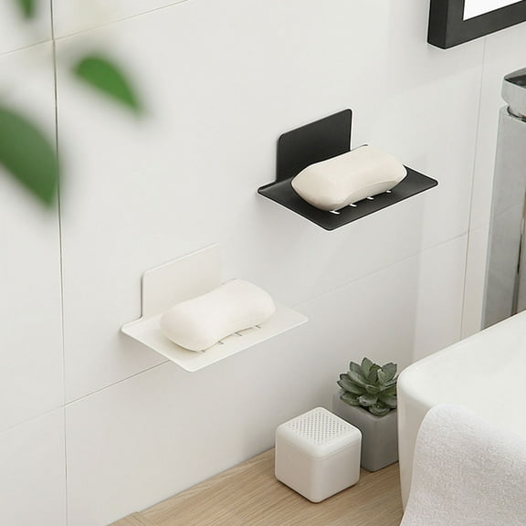 WHAMVOX  2 Pcs Bathroom Soap Rack Holder for Shower Stand Bar Travel Black