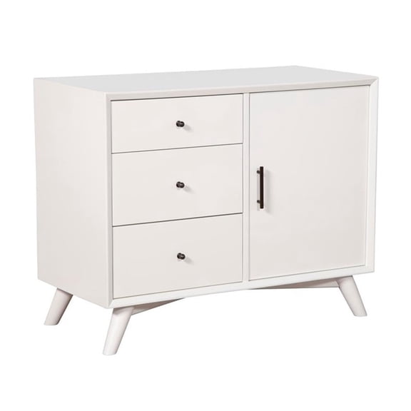 Alpine Furniture Flynn Wood Accent Cabinet in White