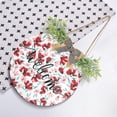 thumbnail image 4 of Coolnut Welcome Sign with Wreath for Front Door, Rustic Round Hanging Welcome Sign, Wall Housewarming Gift for Home 11.8in, Red Flower Home Decor, 4 of 7