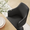 thumbnail image 5 of Modway Lippa Vegan Leather Upholstered Swivel Dining Armchair in Black Black, 5 of 10