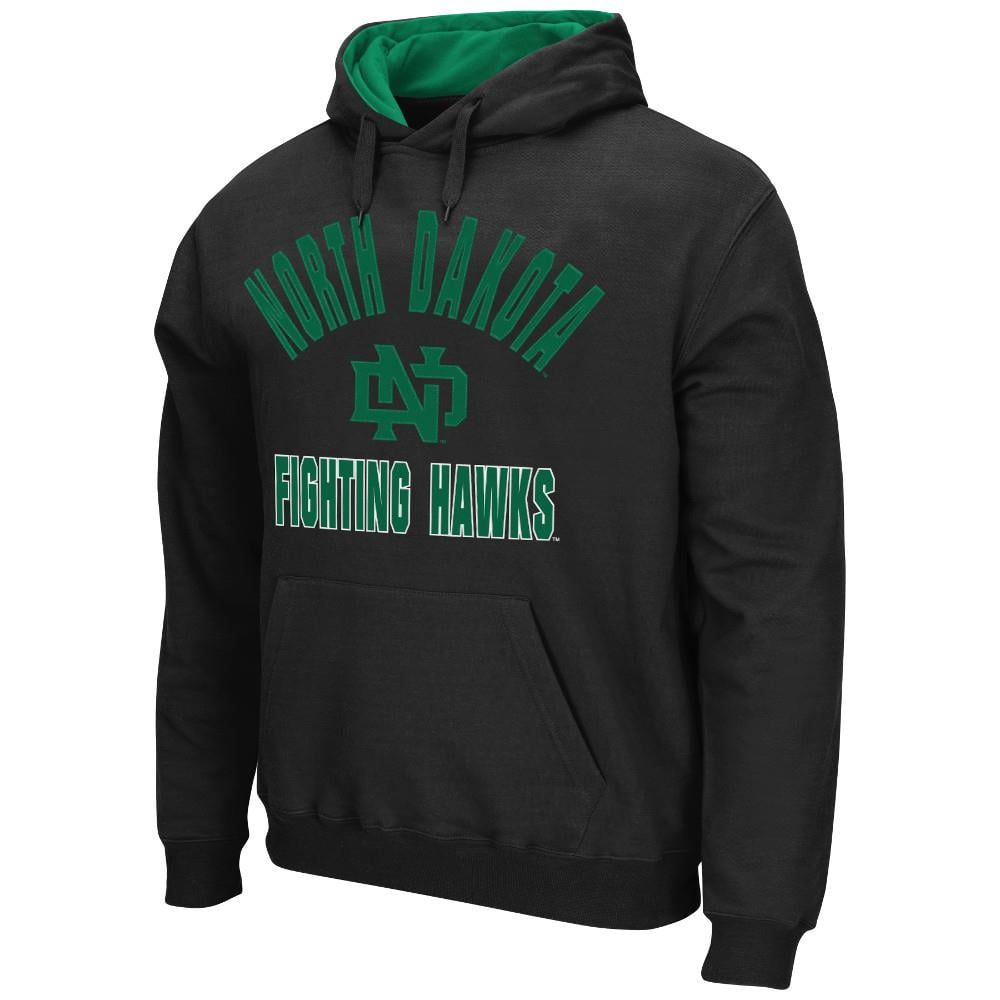 Mens NCAA North Dakota Fighting Hawks Pull-over Hoodie (Black) by Colosseum