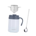 thumbnail image 1 of Juego de cafetera de vertido, taza de café, acero inoxidable, taza de camping de 500 ml con Blanco, 1 of 8