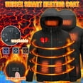 thumbnail image 3 of Honeeladyy Hooded Long Sleeve Zipper Heated Jacket，Plus Size Coat For Men And Women USB Intelligent Constant Temperature Love Print Winter Heated Jacket Coat #Oa-Black-M, 3 of 10