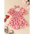 thumbnail image 2 of FEORJGP Toddler Baby Girls One-piece Jumpsuits Dress 0 3M 6M 12M 18M Infant Short Sleeve Off Shoulder Rompers Dress Watermelon Print Bodysuits PrincesFashion Summer Casual Clothes for Summer, 2 of 9