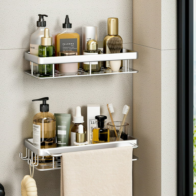 Bathroom Shelf Kitchen Storage Organizer Aluminum Alloy Shampoo Rack Shower  Shelf Bathroom Accessories No Drill Shelf