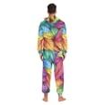 thumbnail image 4 of FORMRS Onesies Pajama for Adults Unisex Hoodie Winter Jumpsuit One Piece Sleepwear, Sizes S-2XL, Vibrant Leaves Pattern, 4 of 7