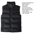 thumbnail image 7 of comerut Men Waistcoat Stand Collar Sleeveless Vest Coat with Pockets Zipper Closure Warm Comfortable Down Waistcoat, 7 of 7